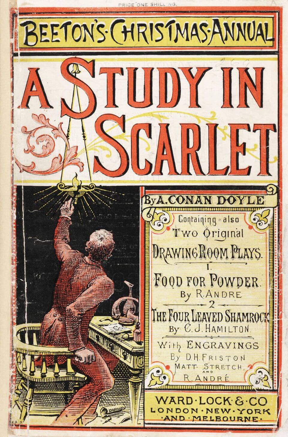 The December 1887 issue of Beeton’s Christmas Annual that featured the debut appearance of both Sherlock Holmes and John Watson in Arthur Conan Doyle’s A Study in Scarlet
